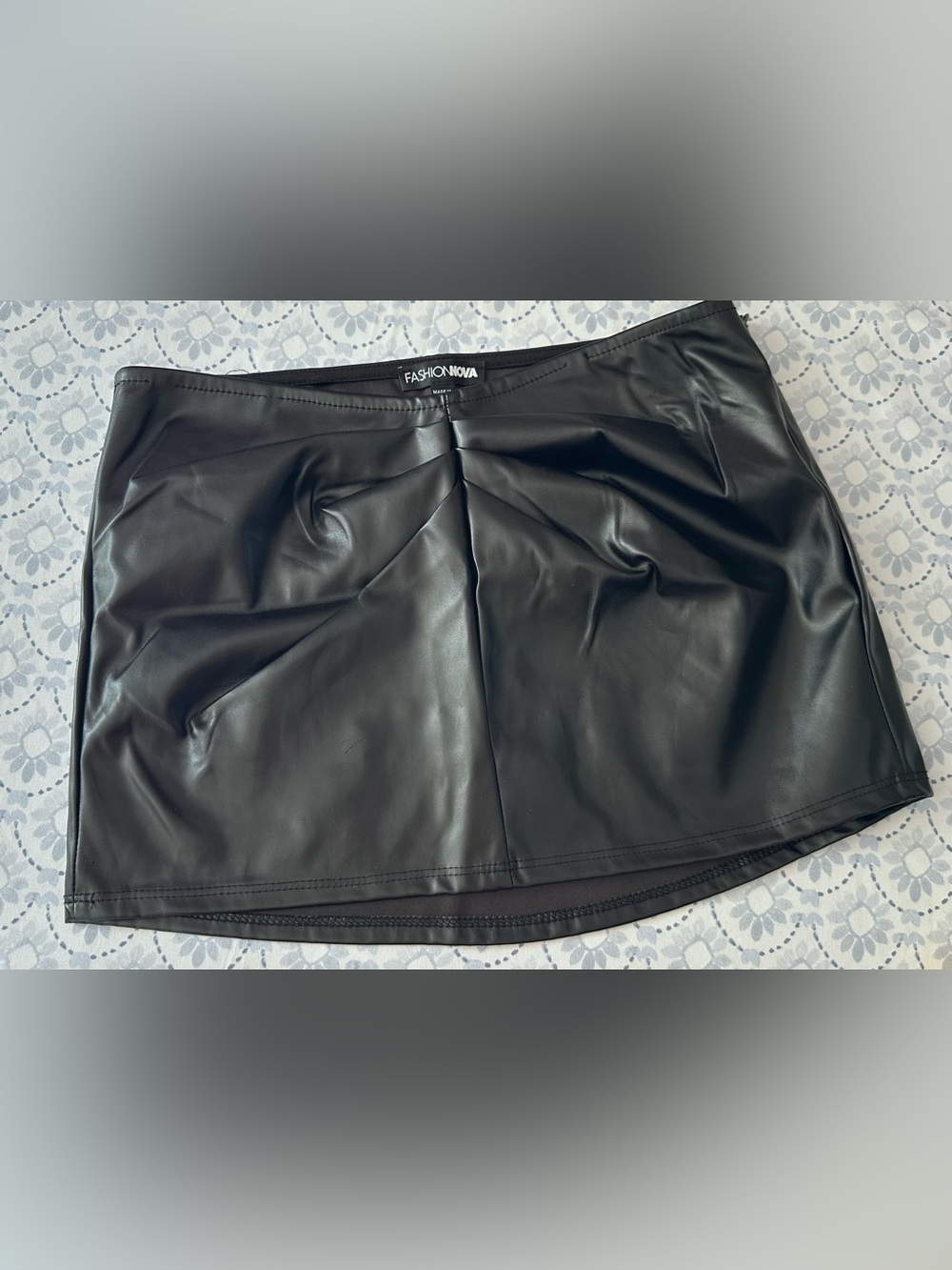Fashion Nova Black Faux Leather Micro Mini Skirt